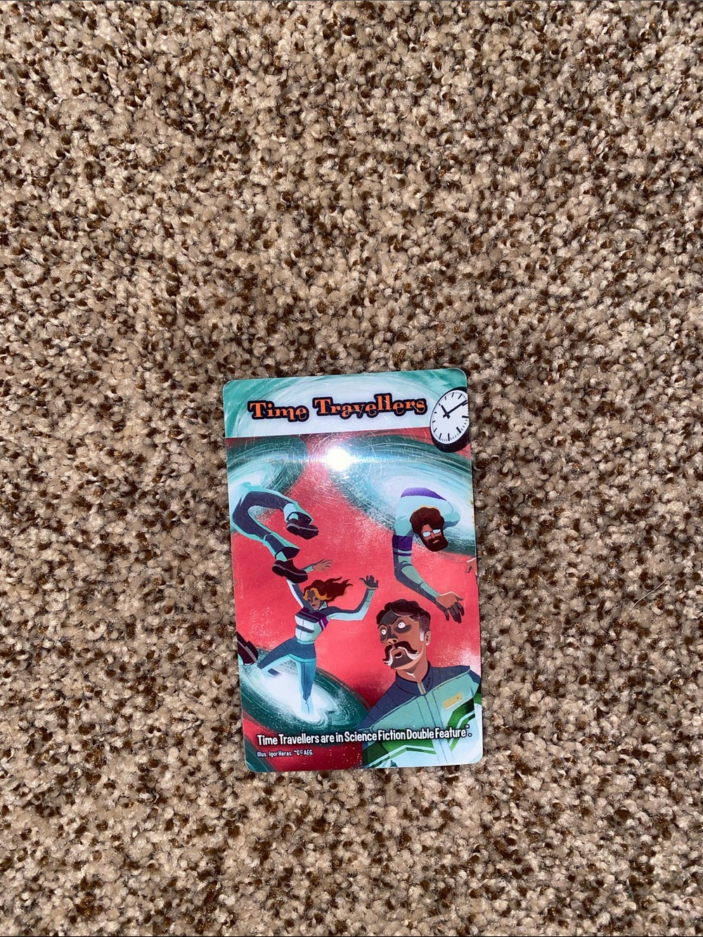 Time Travellers Illustrated Game Card - Teal & Coral Artwork